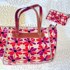 Fossil Flower Tote and Wristlet